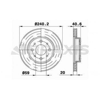 ON FREN DISKI 500 07> PANDA 03> / KA 08> 1.3 TDCI - BRAXIS AE0036