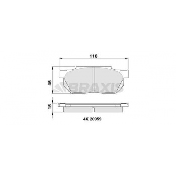 ON FREN BALATASI HONDA CIVIC 88-91 CRX 89-92 ACCORD 83-85 PRELUDE 86-> - BRAXIS AA0349