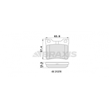 FREN BALATASI ARKA V-CLASS 638/2 97>03 VITO 638 97>03 , P406 P605 P607 95>08 - BRAXIS AA0113