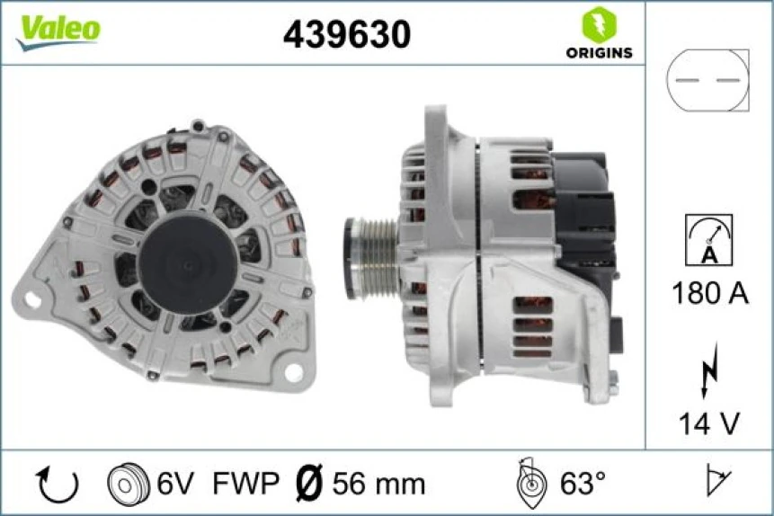 İveco Ticarı Alternator 12v 180a Boxer Boxer III Jumper III 3,0hdi Ducato Daıly 3,0jtd (fg18s022) - Valeo 439630