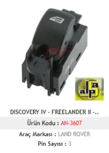 Unıversal Cam Anahtarı>dıscovery IV - Freelander II - Range Rover S - Tekli   >>ah22-240a40-Cbw - Mcar-An3607