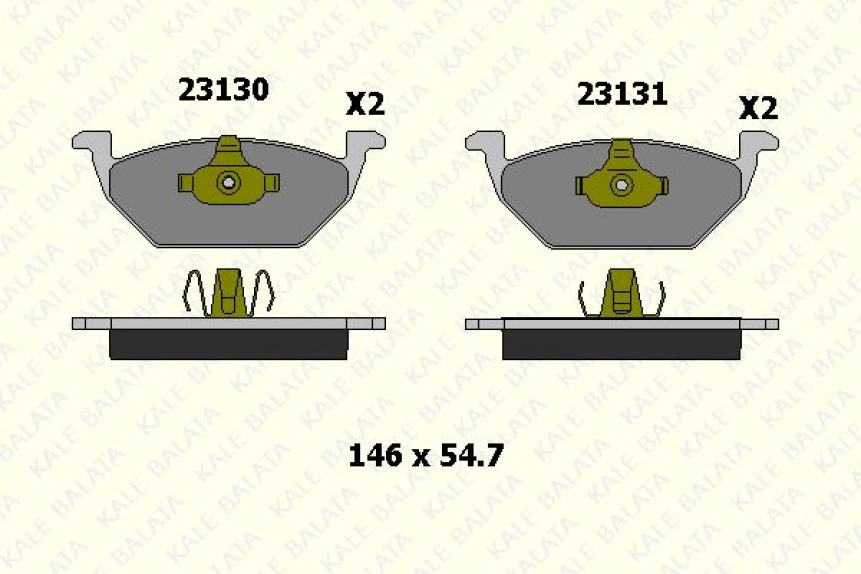 Vag On Fren Balatası Golf IV 97> Bora 98> Polo V 09> Polo IV 01> Jetta IV 10> Beetle 11> Up 11> Lt28-35 - Kale B 23130 197 05 Ans
