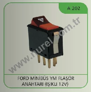 Unıversal Flaşör Anahtarı Ym İşikli 12v Ford Minibüs - Nurel-A202