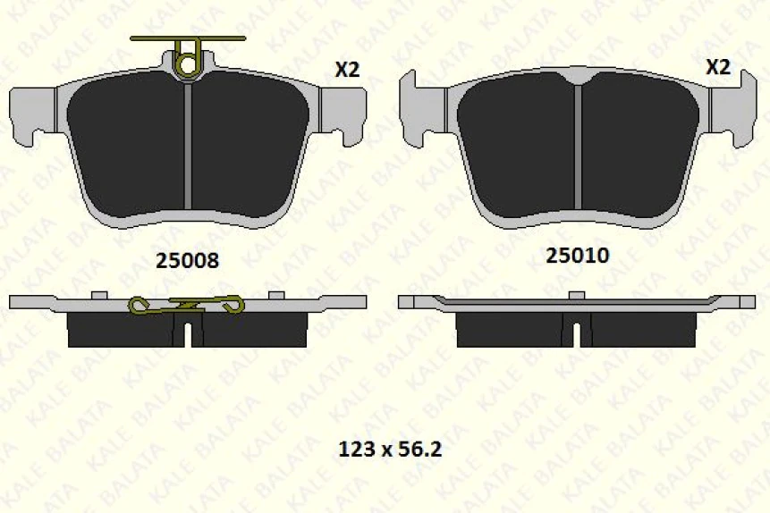 Vag Arka Fren Balatası A3 Golf VII 8v1 1.2 Tfsi / 1.4 Tfsi / 1.6 Tdi / 2.0 Tdi / S3 04 / 12 - Kale B 25008 164 05 Ans