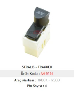 Unıversal Cam Anahtarı-İveco Stralıs - Trakker Sol - Mcar-An5154