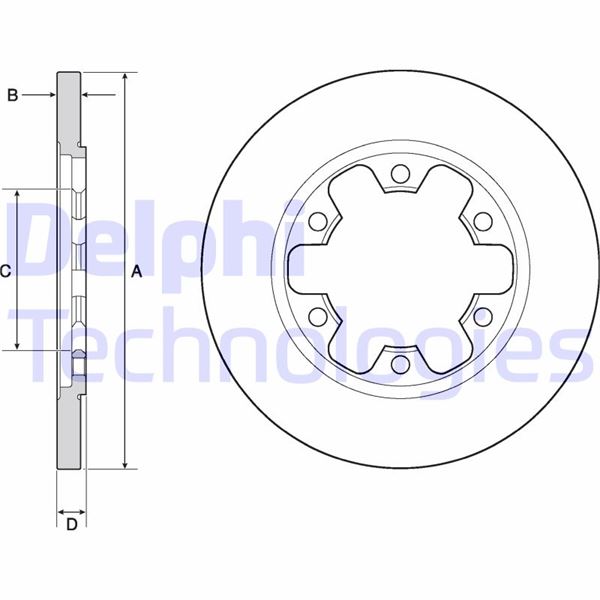 ARKA FREN DISKI YENI KASA TRANSIT V363 CIFT TEKER 6 BIJON 14> - DELPHI BG4680C