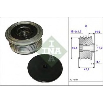 ALTERNATOR KASNAGI (RULMANLI) CADDY IV GOLF VII PASSAT 14>A3 12>A4 13>15 IBIZA 08>10 LEON 13> - INA 535012410
