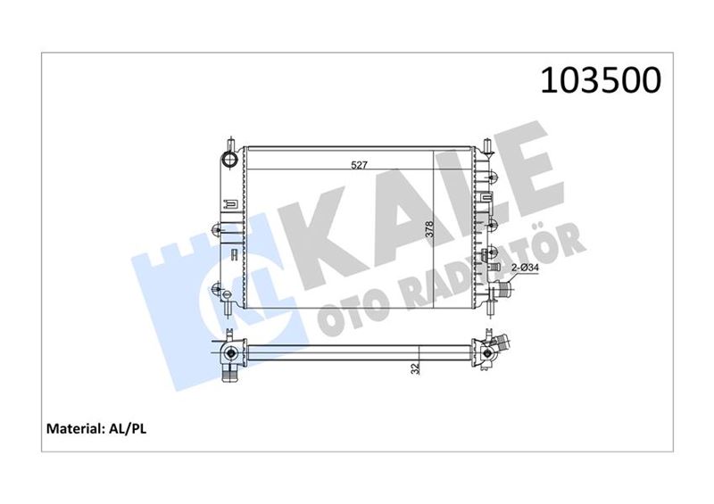 MOTOR RADYATORU ESCORT CLX (2 SIRA AL+PL SISTEM) - KALE 0211182AL