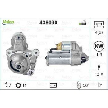 MARS MOTORU 12V 11 DIS 1,9KW MOVANO VIVARO PRIMASTAR INTERSTAR MEGANE II MASTER II 1,9DTI 01> F9Q - VALEO 438090