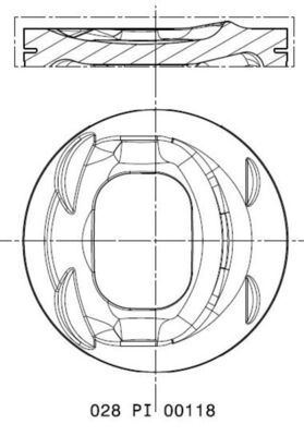 PISTON+SEGMAN (76,51mm STD) GOLF V/VI SUPERB YETI A1 A3 ALTEA LEON TOLEDO IV OCTAVIA RAPID JETTA III - MAHLE 028PI00118000