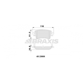 ARKA FREN BALATASI MASTER II MOVANO 1.9 / 2.5D / 2.8DTI TUM MODELLER (01 ) - BRAXIS AB0113