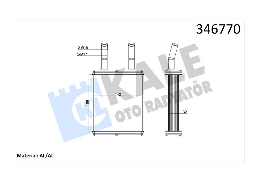 KALORIFER RADYATORU HYUNDAI EXCEL 90 94 (163X148X42) - KALE 346770