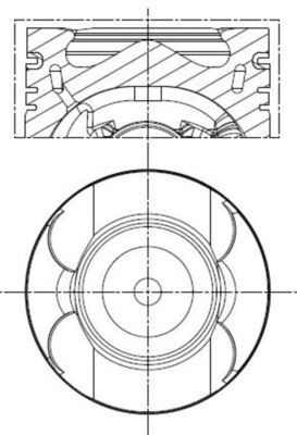 PISTON + SEGMAN STD. (OM651.9, 83mm, SARI BURCLU) W204 08>14 C218 11>17 W212 09>16 W166 15>18 W221 1 - MAHLE 001PI00133000