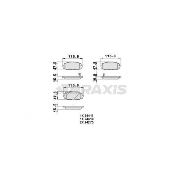 ON FREN BALATASI HYUNDAI I20 08-15 I10 08-11 / PICANTO 04-11 - BRAXIS AB0052