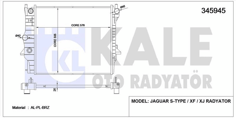 MOTOR SU RADYATORU JAGUAR S-TYPE (X200) 2.5 V6 02>07 S-TYPE (X200) 3.0 V6 99>07 S-TYPE (X200) 4.0 V8 - KALE 345945