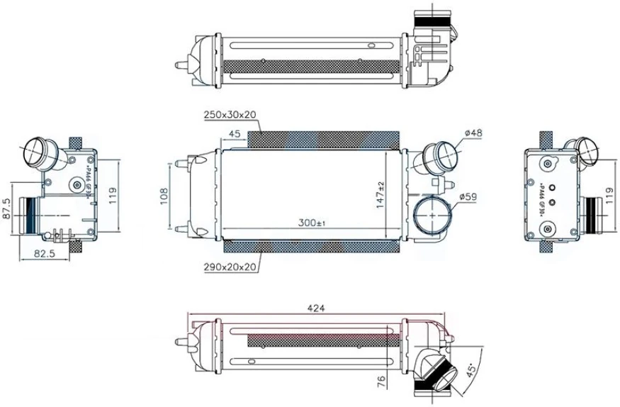 Ford Turbo İntercoller Radyatoru Fiesta VI 1,6tdci 08 /> - Orıs İfr505076
