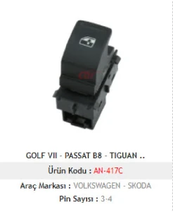 Unıversal Can Anahtarı>golf VII - Passat B8 - Tiguan - Crafter Tekli - Beyaz İşik - Mcar-An417c