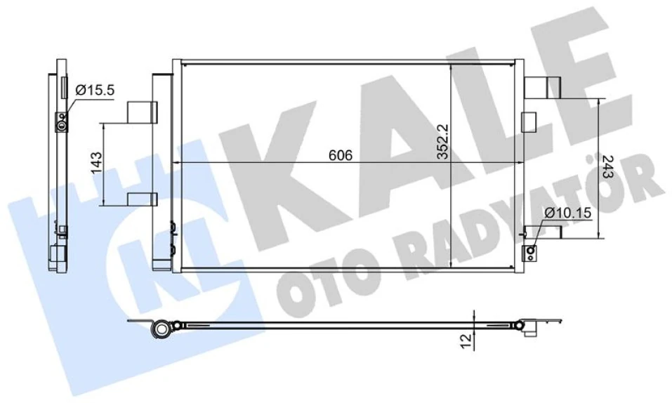 Subaru Klima Radyatoru (kurutuculu) Subaru XV 1.6 17> 606x352x12 - Kale 382620