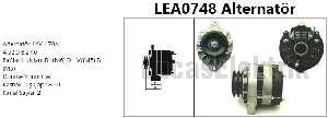 ALTERNATÖR> 14V/70A MASSEY FERGUSON MF 3050, 3060,3070, 3090 D PERKINS - LUCAS-LEA0748