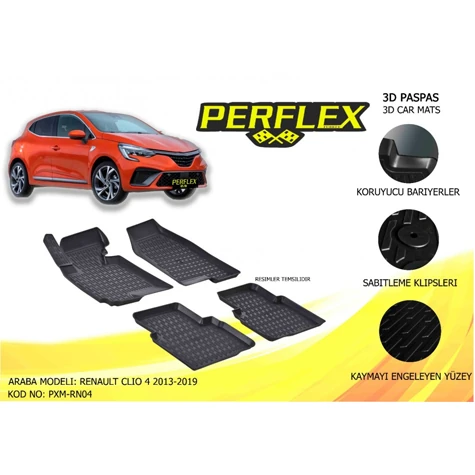 Renault Paspas 3d Havuzlu X-Mat Clio 4 Hb 2013-2019 - Perflex Pxm-Rn04