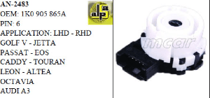 KONTAK TERMİNALİ>VW GOLF V - CADDY- SKODA - AUDI    >>1K0905865A - MCAR-AN2483