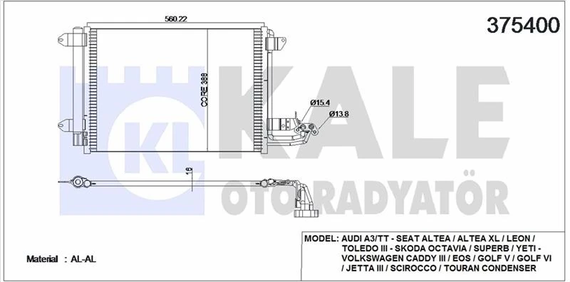 Vag Klima Radyatoru Caddy III Golf V VI Jetta III Eos Scirocco Toruran Super B Octavıa Yeti Toledo Leon - Kale 375400
