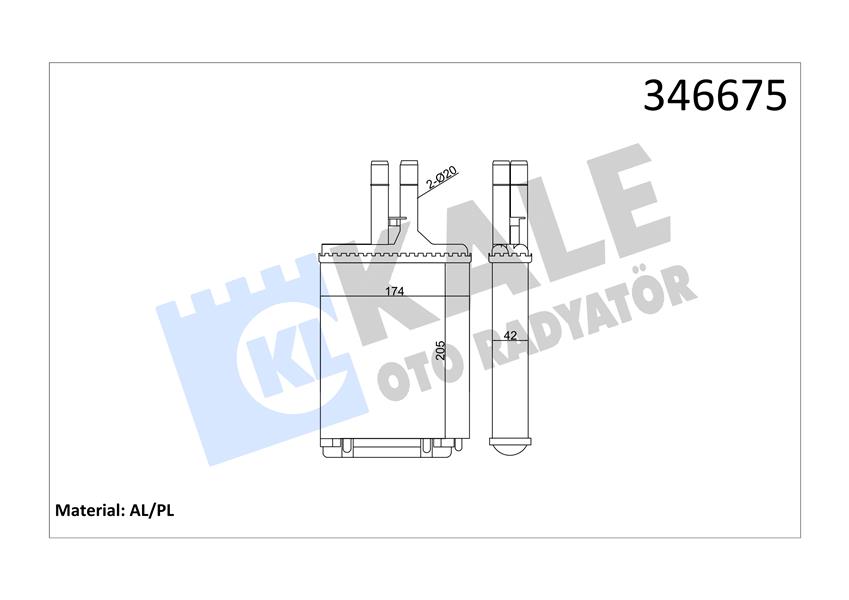 KALORIFER RADYATORU VECTRA B KLIMASIZ - KALE 346675