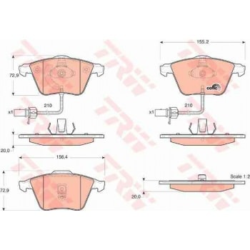 ON FREN BALATASI FISLI FABIA 1,4 00>03 A6 1,8T / 1,9TDI / 2,0 / 2,4 / 2,5TDI / 3,0 / 4,2 97>05 - TRW GDB1528