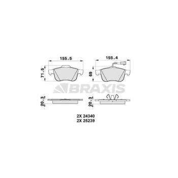 ON FREN BALATA ALFA ROMEO GIULIETTA 1.4 TB 163 1.4 TB 170 2.0 JTDM 140 2.0 JTDM 163 2.0 JTDM 170 10= - BRAXIS AB0348