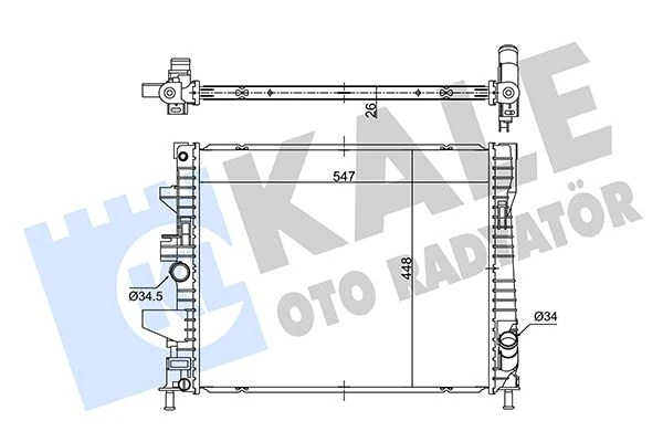Ford Su Radyatörü - (mt) [brazıng] [547x448x26] - Kal 362675