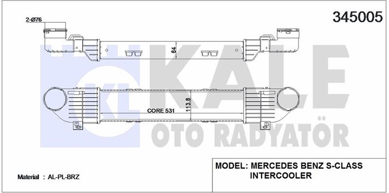 TURBOSARJ RADYATORU S-CLASS W220 99>05 - KALE 345005