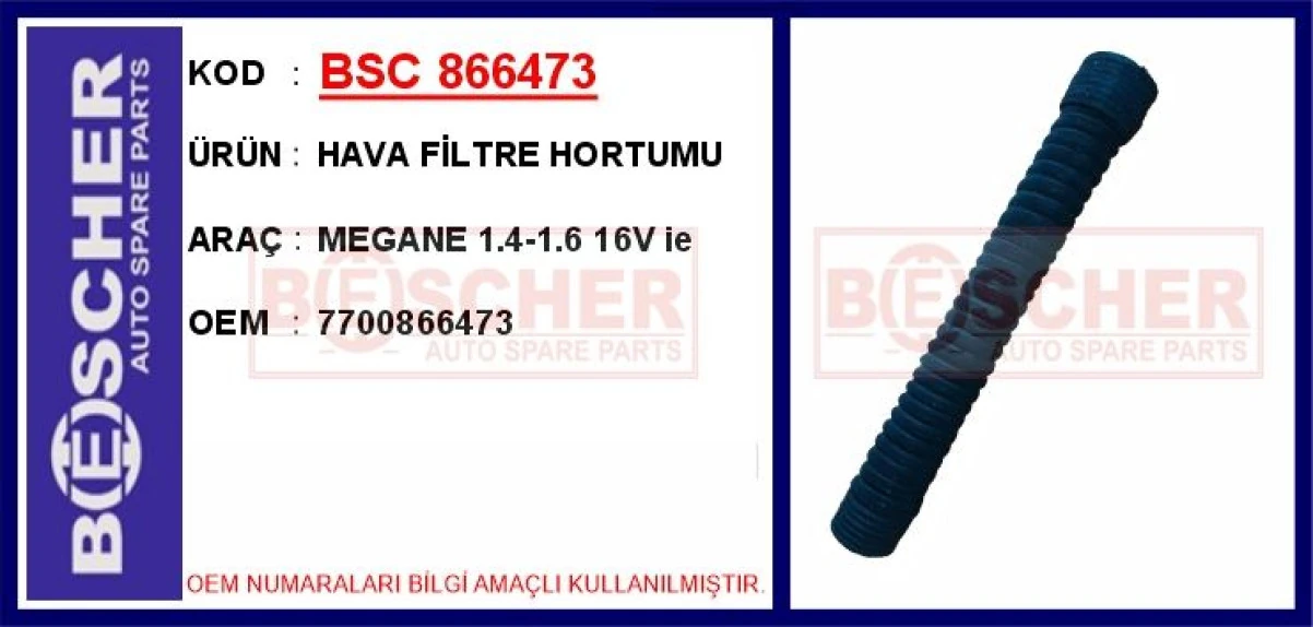 Renault Hava Emis Hortumu Scenic I Megane I 1.4 1.6 - Bsc 866473