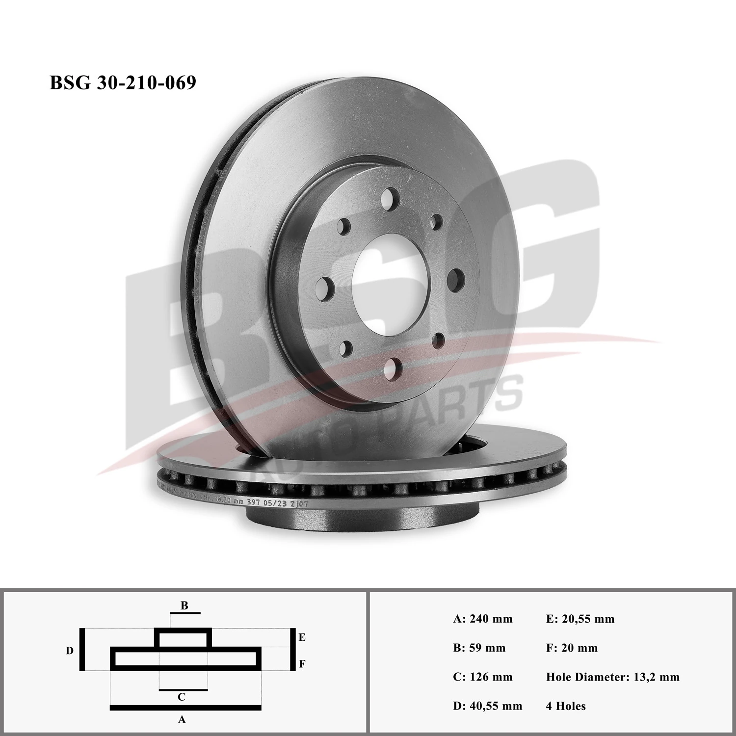 Ford Fren Diski Ön - Adet - Bsg 30-210-069