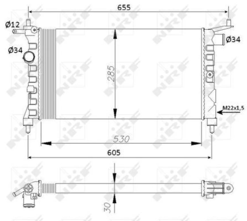 Opel Motor Su Radyatoru (klima Harıc) M,t Corsa B X12sz C14nz X14xe X16xe - Nrf 50551