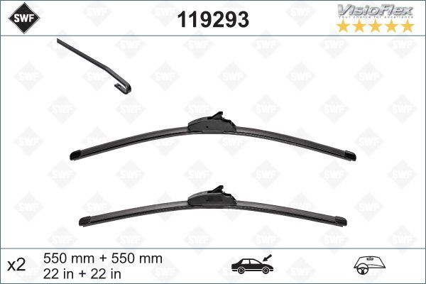SILECEK SUPURGESI MUZ TIP (X2) 550 / 550 SPOILERLI LAND ROVER DISCOVERY III IV RANGE ROVER SPORT KAN - VALEO 119293