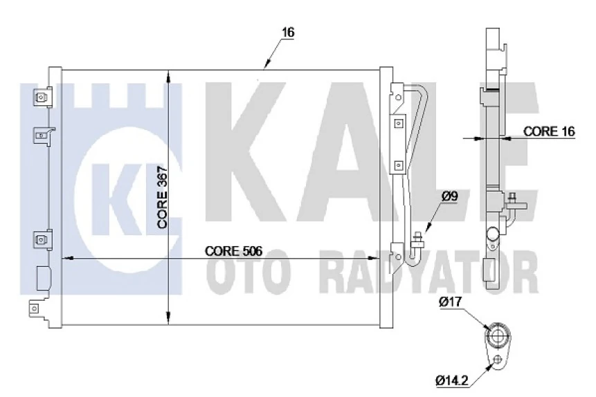 Renault Klima Radyatörü - Kondenser/brazıng (al/al)/506x367x16/kurutucusuz - Kal 342820