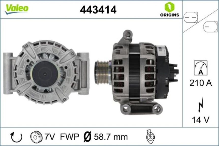Ford Alternator 12v 210a Transıt V347 V363 2.2tdci 14> - Valeo 443414