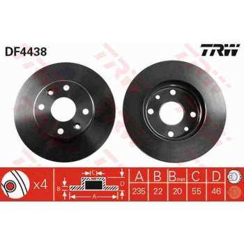 ON FREN DISK AYNASI HAVALI KIA RIO 1.3 1.5 00-05 - TRW DF4438