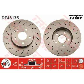FREN DISKI ON W204 07>14 S204 07>14 C204 11> R197 11> C197 10> - TRW DF4813S