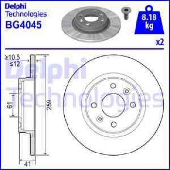 ON FREN AYNASI (DISKI)DACIA LOGAN 04>SANDERO 08>TWINGO I, II SMART FORTWO 1.0 1.2 1.4 1.5DCI 1.6 (AB - DELPHI BG4045