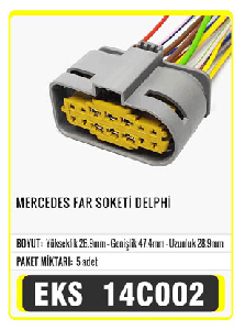 SOKET>DELPHİ MERCEDES FAR   ORJ MONTAJ - EKS-14C002