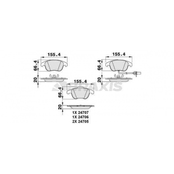 VAG FREN BALATASI ON A4 08>15 A5 07> Q5 10>17 Q5 09>12 - BRAXIS AB0067