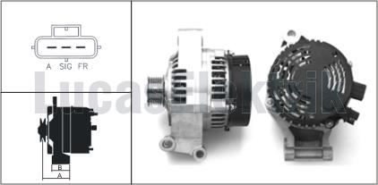 ALTERNATOR 12V (80A) FOCUS 1,6 ZETEC E 16V 100PS 00>04 FIESTA V 01>08 FUSION 01>12 - LUCAS LEA0380