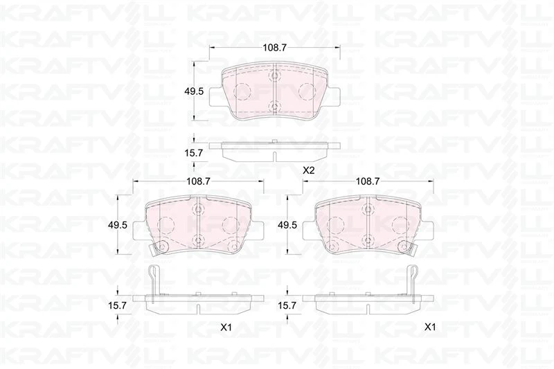 Toyota Fren Balatası Arka Avensis 2009-> Aurıs 1.6 D4d 2015-> Rav4 2015-> - Kraftvoll 07010394