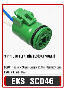 SOKET-3 PİN DENSO YUVARLAK 3 UÇLU KONJEKTÖR SOKETİ - EKS-3C046