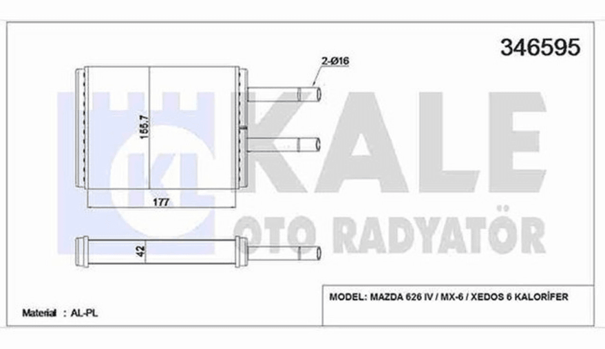 KALORIFER RADYATORU MAZDA 626 92>97 - KALE 346595