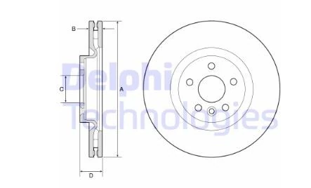 Land Rover Fren Diski On Evoque 12-18 Discovery Sport 15> / 14> Jaguar E-Pace (x540) 2.0 Awd 17> E-Pace (x540) - Delphi Bg9183c