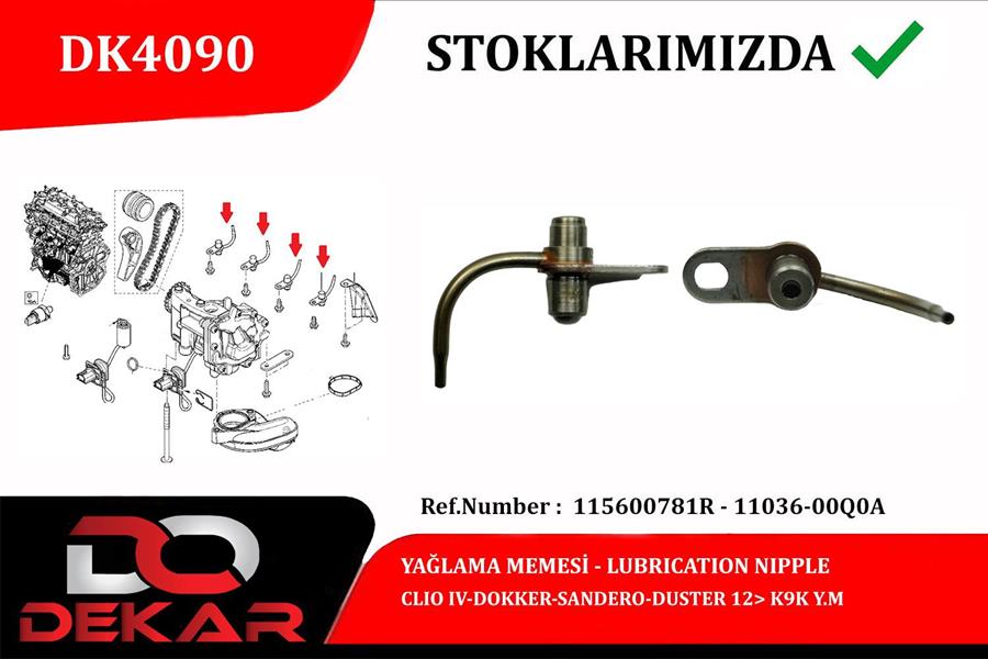 YAGLAMA MEMESI CLIO IV DOKKER LODGY LOGAN II SANDERO II KANGOO III KADJAR CAPTUR MEGANE III 1,5DCI K - DEKAR DK4090