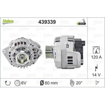 ALTERNATOR 14V 120A BOXER II JUMPER II 2,8HDI 0306 DUCATO 2,8JTD / 2,3JTD 0206 - VALEO 439339