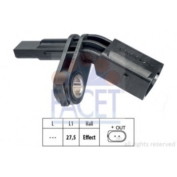 ABS SENSORU ON SOL A3 TT LEON TOLEDO OCTAVIA SUPERB CADDY GOLF JETTA PASSAT TOURAN TRANSPORTER - FACET 21.0007